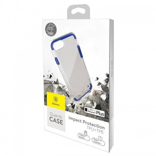 Baseus Guards Case Impact silikona apvalks priekš Apple iPhone 7 Plus Caurspīdīgs - Zils cena un informācija | Telefonu vāciņi, maciņi | 220.lv