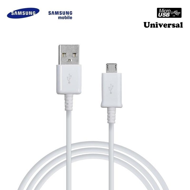 Samsung ECB-DU4EBE Universāls Micro USB 2.0 Datu un Uzlādes Kabelis 1 m Balts (OEM) цена и информация | Savienotājkabeļi | 220.lv