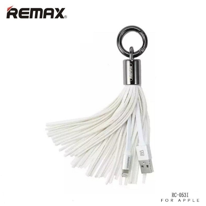 Remax RC-053i Dizaina Atsēgu piekariņš ar Apple Lightning Datu & Uzlādes Kabeli (MD818) Balts cena un informācija | Atslēgu piekariņi | 220.lv