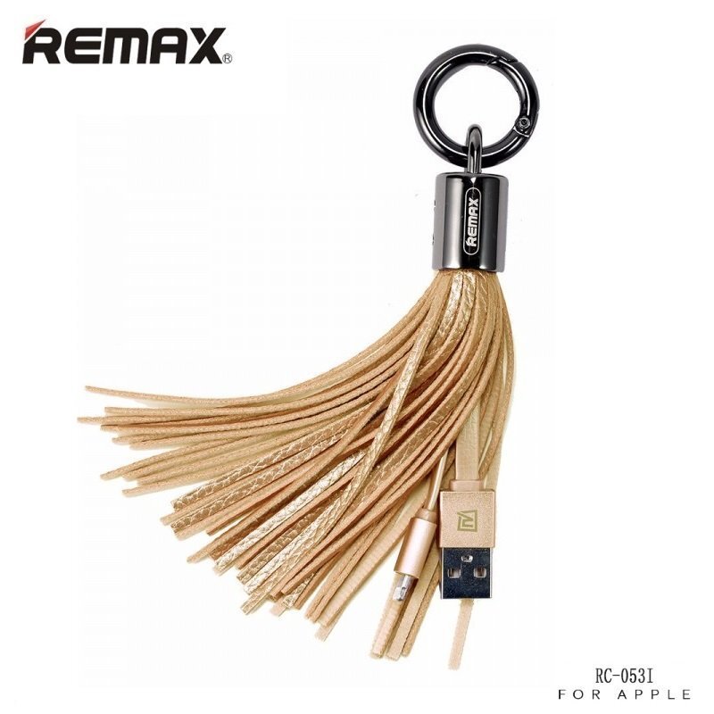 Remax RC-053i Dizaina Atsēgu piekariņš ar Apple Lightning Datu & Uzlādes Kabeli (MD818) Zeltains cena un informācija | Atslēgu piekariņi | 220.lv