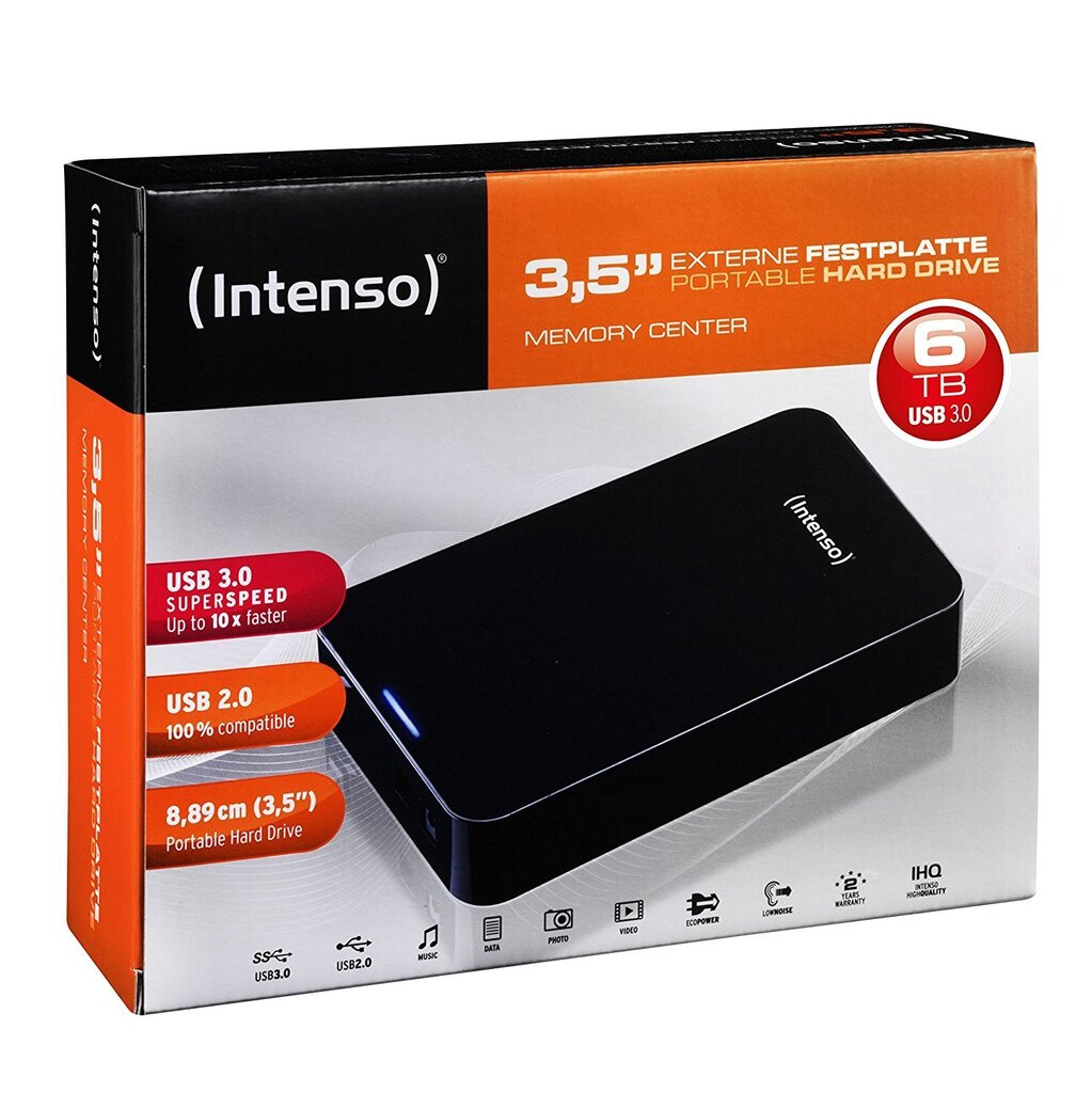 Ārējais cietais disks INTENSO 6031514 3.5" USB 3.0 6 TB Melns cena un informācija | Ārējie cietie diski | 220.lv