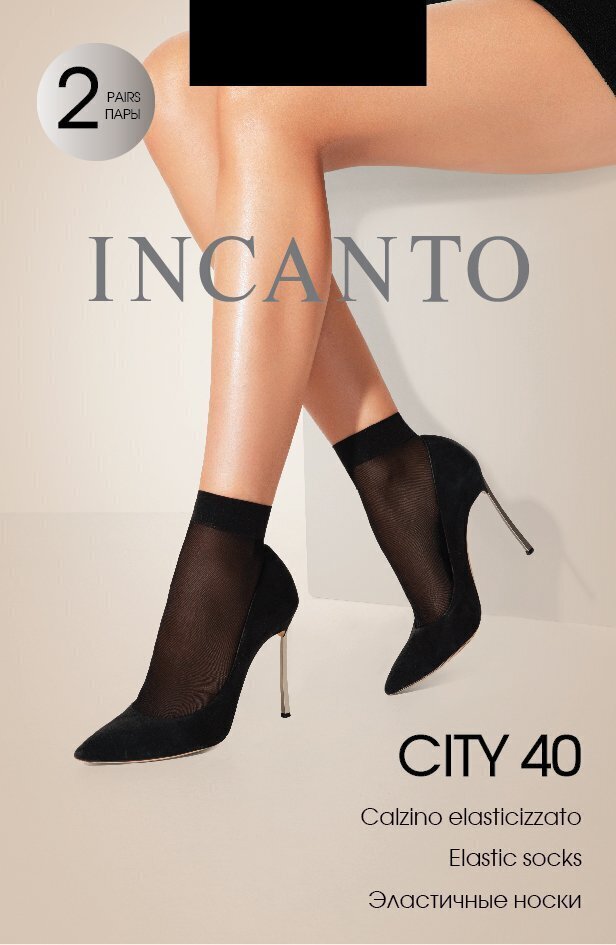 Sieviešu zeķes Incanto 40 City (2 gab.), melnā krāsā цена и информация | Sieviešu zeķes | 220.lv