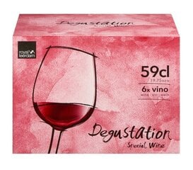 Vīna glāzes DEGUSTATION 590 ml, 6 gab. cena un informācija | Royal Leerdam Mājsaimniecības preces | 220.lv