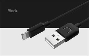 Usams US-SJ097 U-Turn Izturīgs TPE Universāls Lightning uz USB Datu & Ātrās Uzlādes 2A kabelis 1m Melns cena un informācija | Savienotājkabeļi | 220.lv