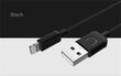 Usams US-SJ097 U-Turn Izturīgs TPE Universāls Lightning uz USB Datu &amp; Ātrās Uzlādes 2A kabelis 1m Melns