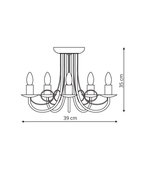 Lampa Light Prestige Perła 5 white cena un informācija | Lustras | 220.lv