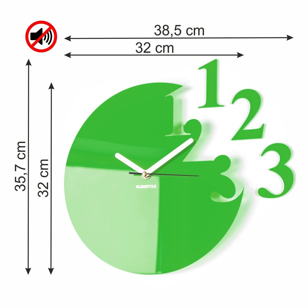 Sienas pulkstenis, gaiši zaļš цена и информация | Pulksteņi | 220.lv