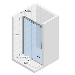 Dušas durvis RIHO Ocean 120 cm cena un informācija | Dušas durvis, dušas sienas | 220.lv