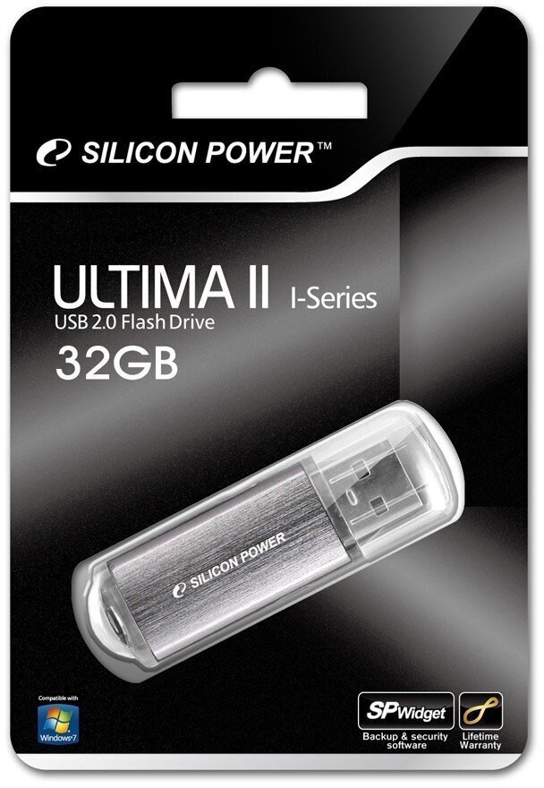 Silicon Power zibatmiņa 32GB Ultima II i-Series, sudrabota cena un informācija | USB Atmiņas kartes | 220.lv