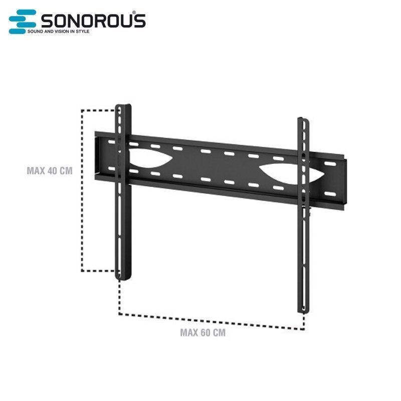 Sonorous SUREFIX235 Universāls LCD/LED TV Sienas stiprinājums 60" (60kg Max), Melns cena un informācija | TV kronšteini | 220.lv