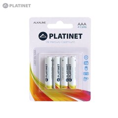 Батарейки AAA Platinet ALKALINE PRO, 4 шт цена и информация | Батарейки | 220.lv