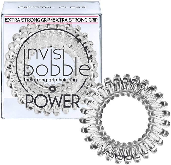 Invisibobble Power Hair Ring matu gumija 3, Crystal Clear cena un informācija | Matu aksesuāri | 220.lv