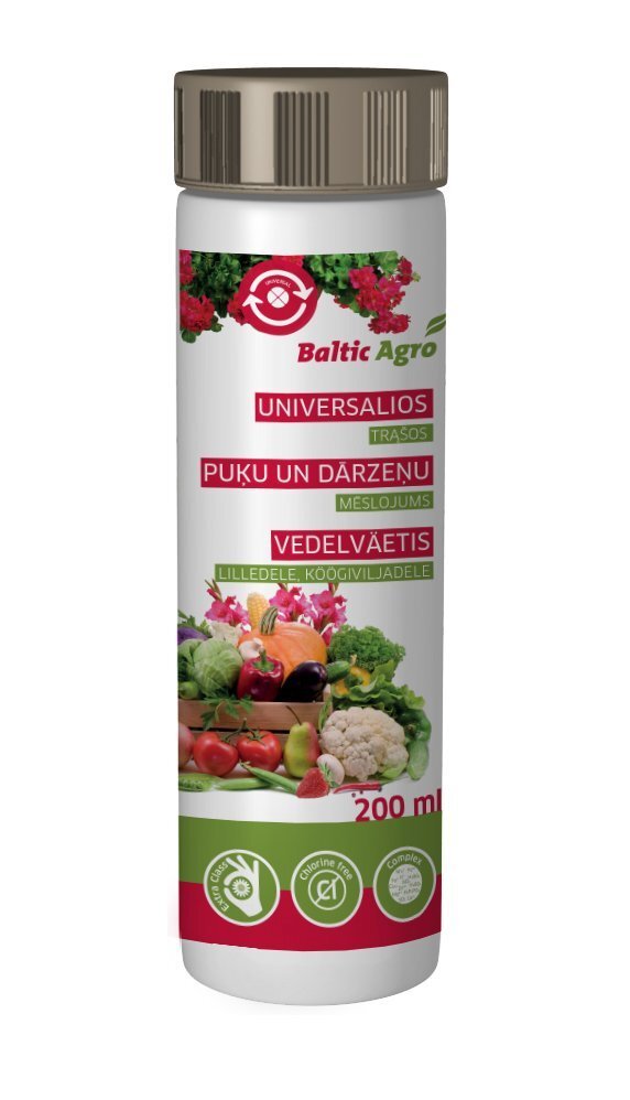 Baltic Agro universāls mēslojums ziediem un dārzeņiem, 200 ml cena un informācija | Šķidrie mēslošanas līdzekļi | 220.lv