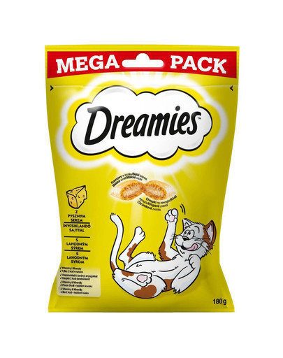 Dreamies gardumi ar sieru, 180g cena un informācija | Gardumi kaķiem | 220.lv