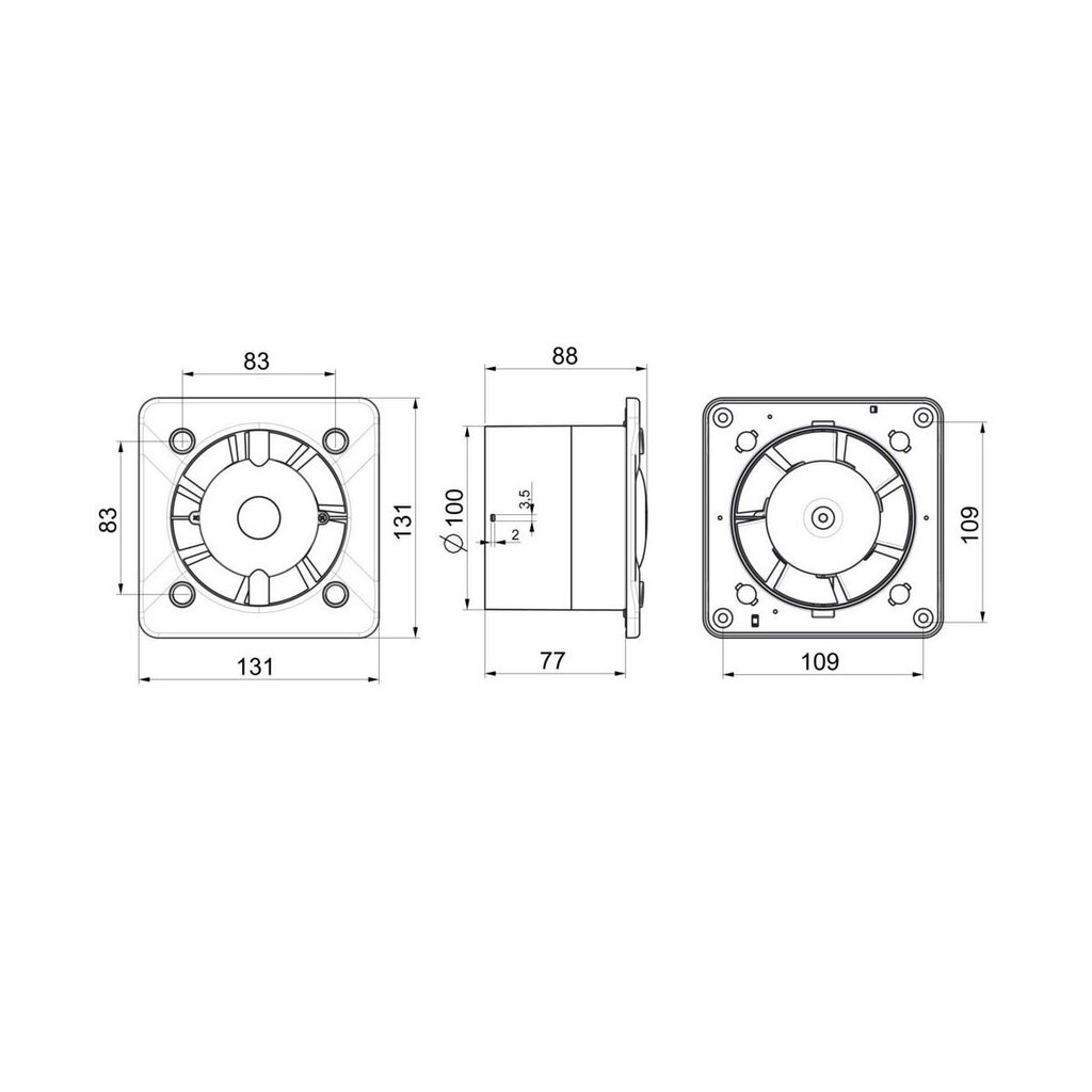 Izplūdes ventilatora korpuss Equation,KW100H 100 mm, balts цена и информация | Ventilatori vannas istabai | 220.lv