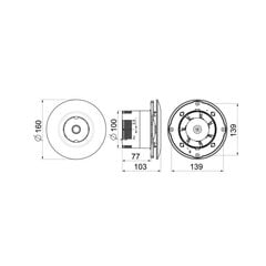 Ventilators Awenta, Orbit WXO100, 100 mm, balts cena un informācija | Ventilatori vannas istabai | 220.lv