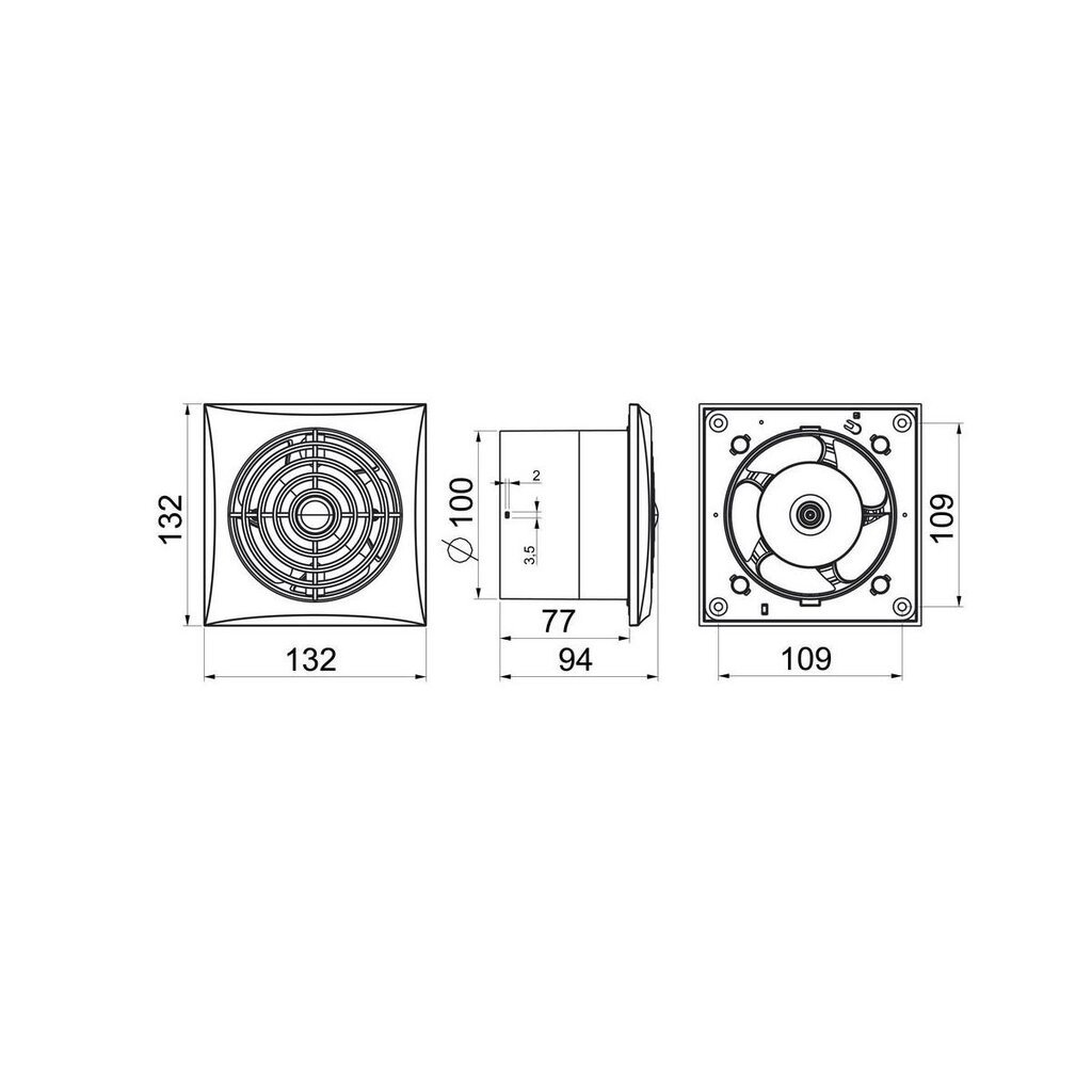 Izplūdes ventilators Awenta, Silence WZ 100, 100 mm, balts цена и информация | Ventilatori vannas istabai | 220.lv