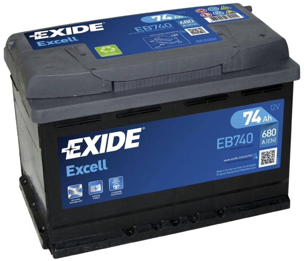 Exide EB740 74Ah 680A цена и информация | Akumulatori | 220.lv