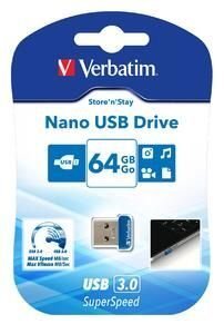 ​USB Atmiņas karte Verbatim Store 'n' Stay NANO USB 3.0 64GB цена и информация | USB Atmiņas kartes | 220.lv