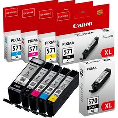 Чернильный картридж Canon PGI-570XL/CLI-571, черный/фиолетовый/голубой/желтый цена и информация | Картриджи для струйных принтеров | 220.lv