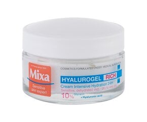 Sejas krēms ar hialuronskābi Mixa Mixa Hyalurogel Rich 50 ml cena un informācija | Sejas krēmi | 220.lv