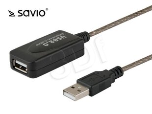 Savio CL-76 USB 2.0 paplašinātājs USB A male - USB A female 5 m цена и информация | Кабели и провода | 220.lv