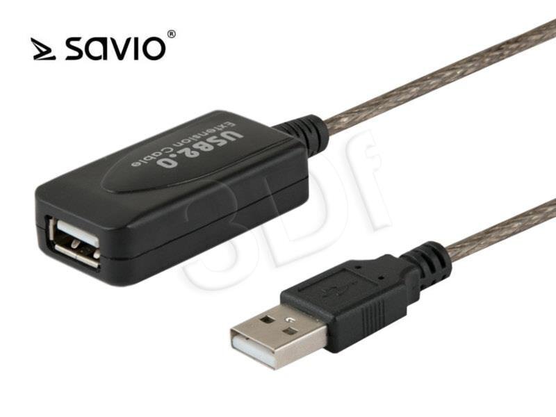 Savio CL-76 USB 2.0 paplašinātājs USB A male - USB A female 5 m cena un informācija | Kabeļi un vadi | 220.lv