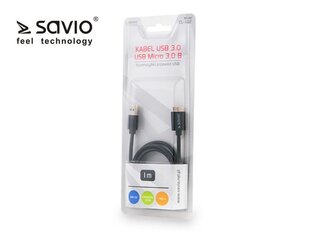 Соединительный кабель Savio microUSB, 1 м, Черный цена и информация | Кабели для телефонов | 220.lv