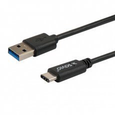 Соединительный кабель Savio USB-C - USB-A, 1 м, Черный цена и информация | Кабели для телефонов | 220.lv