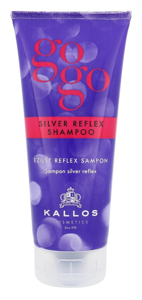 Kallos Cosmetics Gogo Silver Reflex šampūns 200 ml cena un informācija | Šampūni | 220.lv