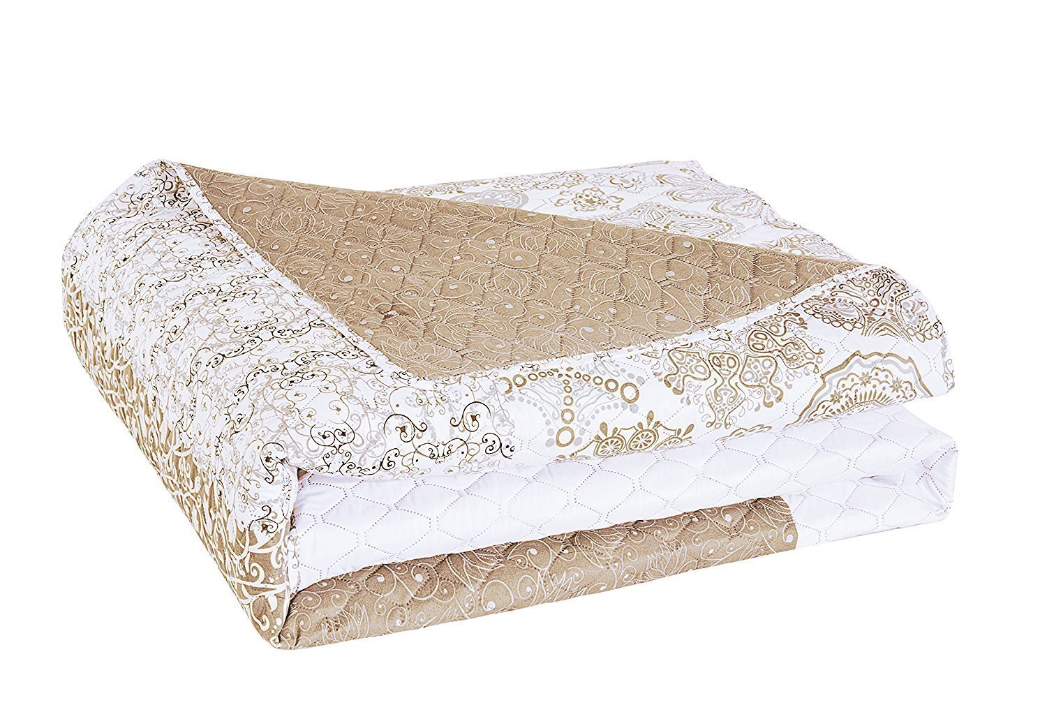 Divpusējs gultas pārklājs Alhambra smilšu, 260x280 cm cena un informācija | Gultas pārklāji, pledi | 220.lv