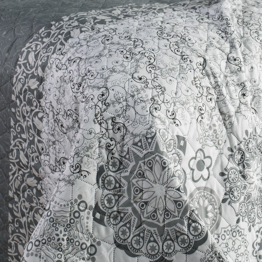 Divpusējs gultas pārklājs Alhambra White Grey, 260x280 cm цена и информация | Gultas pārklāji, pledi | 220.lv