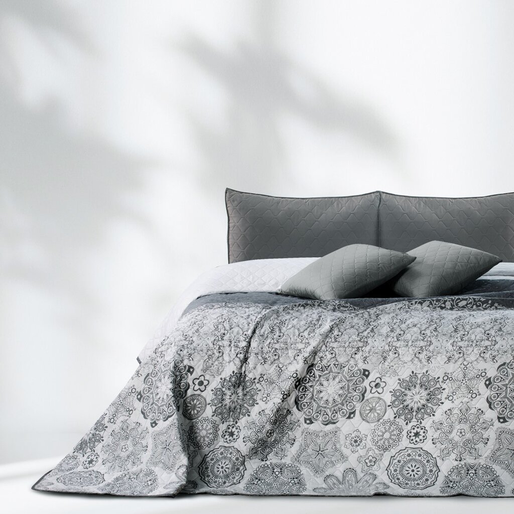 Divpusējs gultas pārklājs Alhambra White Grey, 260x280 cm cena un informācija | Gultas pārklāji, pledi | 220.lv