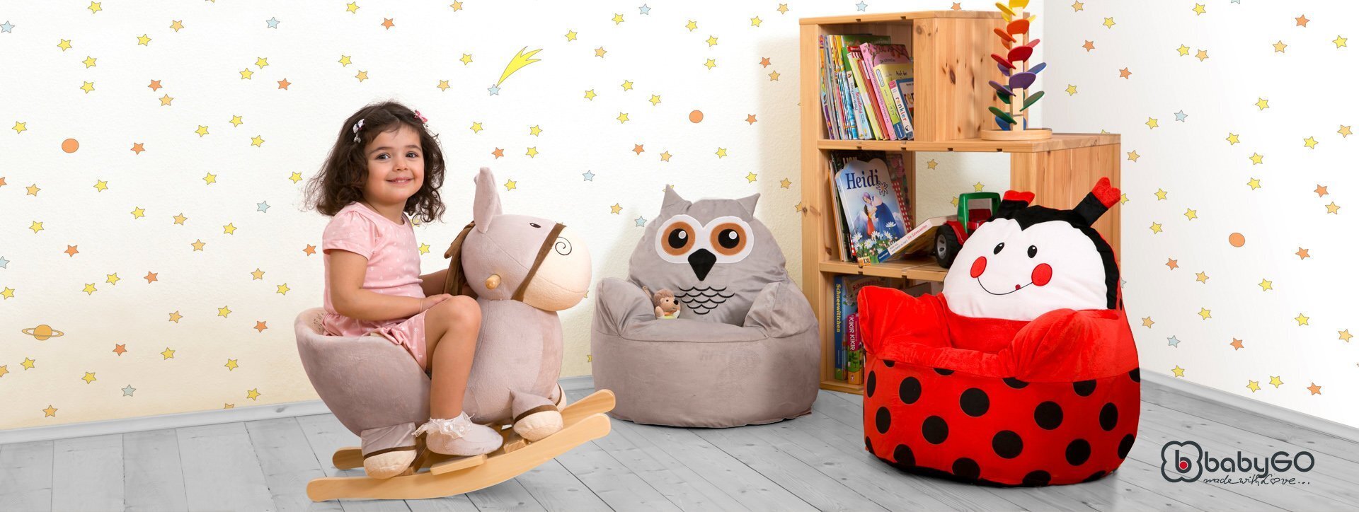 Bērnu šūpoļkrēsls Baby GO Rocker Pūce cena un informācija | Rotaļlietas zīdaiņiem | 220.lv
