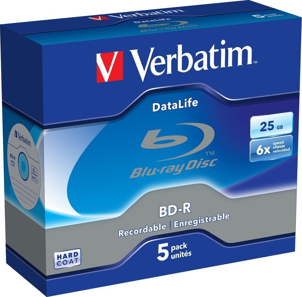 Verbatim DataLife Bluray - BD-R x 5 - 25 GB, 6x ierakstīšanas ātrums цена и информация | Vinila plates, CD, DVD | 220.lv