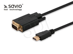 Savio adapteris - HDMI uz VGA pārveidotājs 1.8m kaina ir informacija | Kabeļi un vadi | 220.lv