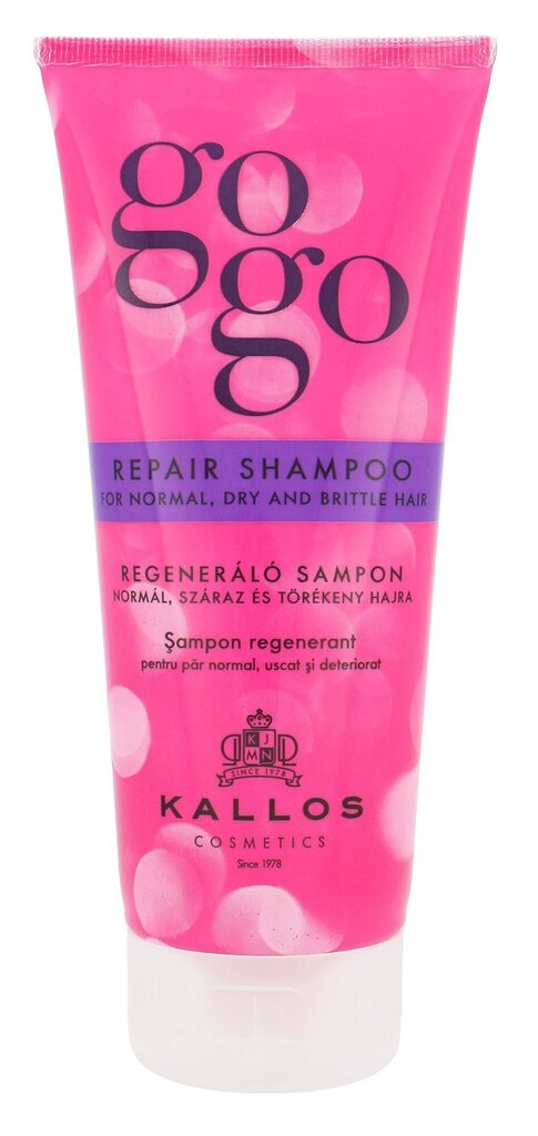 Kallos Cosmetics Gogo Repair šampūns 200 ml цена и информация | Šampūni | 220.lv