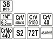 Instrumentu komplekts 38 gab. 1/4 CrV Yato YT-14471 цена и информация | Rokas instrumenti | 220.lv