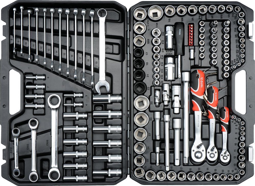 Instrumentu komplekts, 1/4, 1/2, 3/8 (150 gab.), YT-38811 YATO цена и информация | Rokas instrumenti | 220.lv