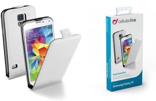 Cellular Line vertikāli atverams maciņš Flap Essential priekš Samsung Galaxy S5, balts cena un informācija | Telefonu vāciņi, maciņi | 220.lv