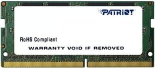 Patriot SODIMM Signature DDR4, 4GB, 2400MHz, CL17 (PSD44G240081S) cena un informācija | Operatīvā atmiņa (RAM) | 220.lv