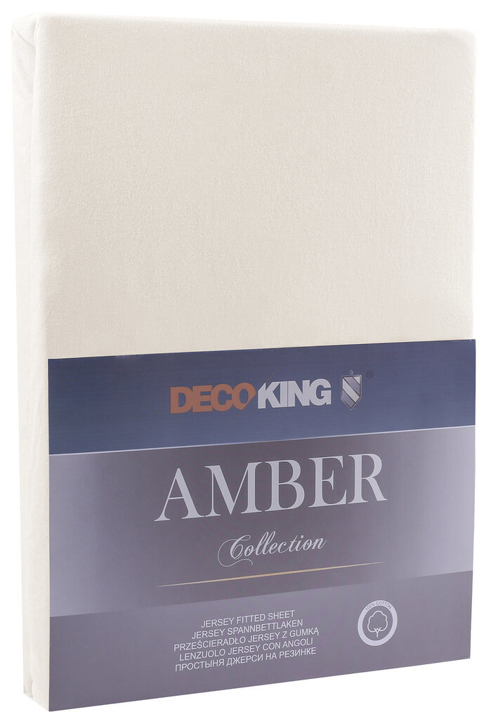DecoKing jersey Amber Beige palags ar gumiju, 120x200 cm цена и информация | Palagi | 220.lv