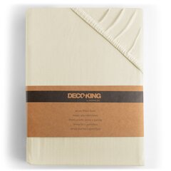 DecoKing jersey Amber Beige palags ar gumiju, 120x200 cm цена и информация | Простыни | 220.lv