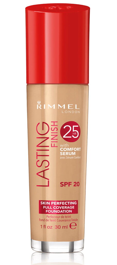 Rimmel London Lasting Finish 25h Foundation 25hr SPF20 tonālais krēms 30 ml, 203 True Beige цена и информация | Grima bāzes, tonālie krēmi, pūderi | 220.lv