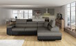 Stūra dīvāns NORE Anton, melns/pelēks цена и информация | Stūra dīvāni | 220.lv