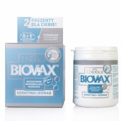 Atjaunojoša maska ar keratīnu un zīdu Biovax 250ml цена и информация | Средства для укрепления волос | 220.lv