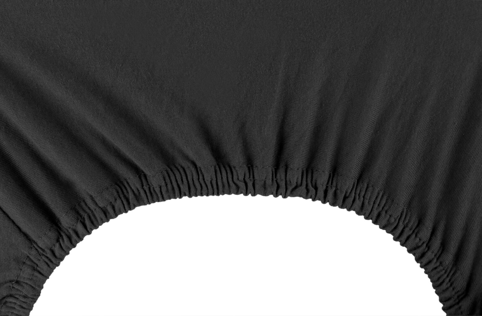 DecoKing jersey Amber Black palags ar gumiju, 200x220 cm cena un informācija | Palagi | 220.lv