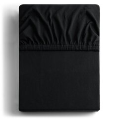 DecoKing jersey Amber Black palags ar gumiju, 200x200 cm цена и информация | Простыни | 220.lv