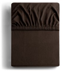 DecoKing jersey Amber Chocolate palags ar gumiju, 200x200 cm cena un informācija | Palagi | 220.lv