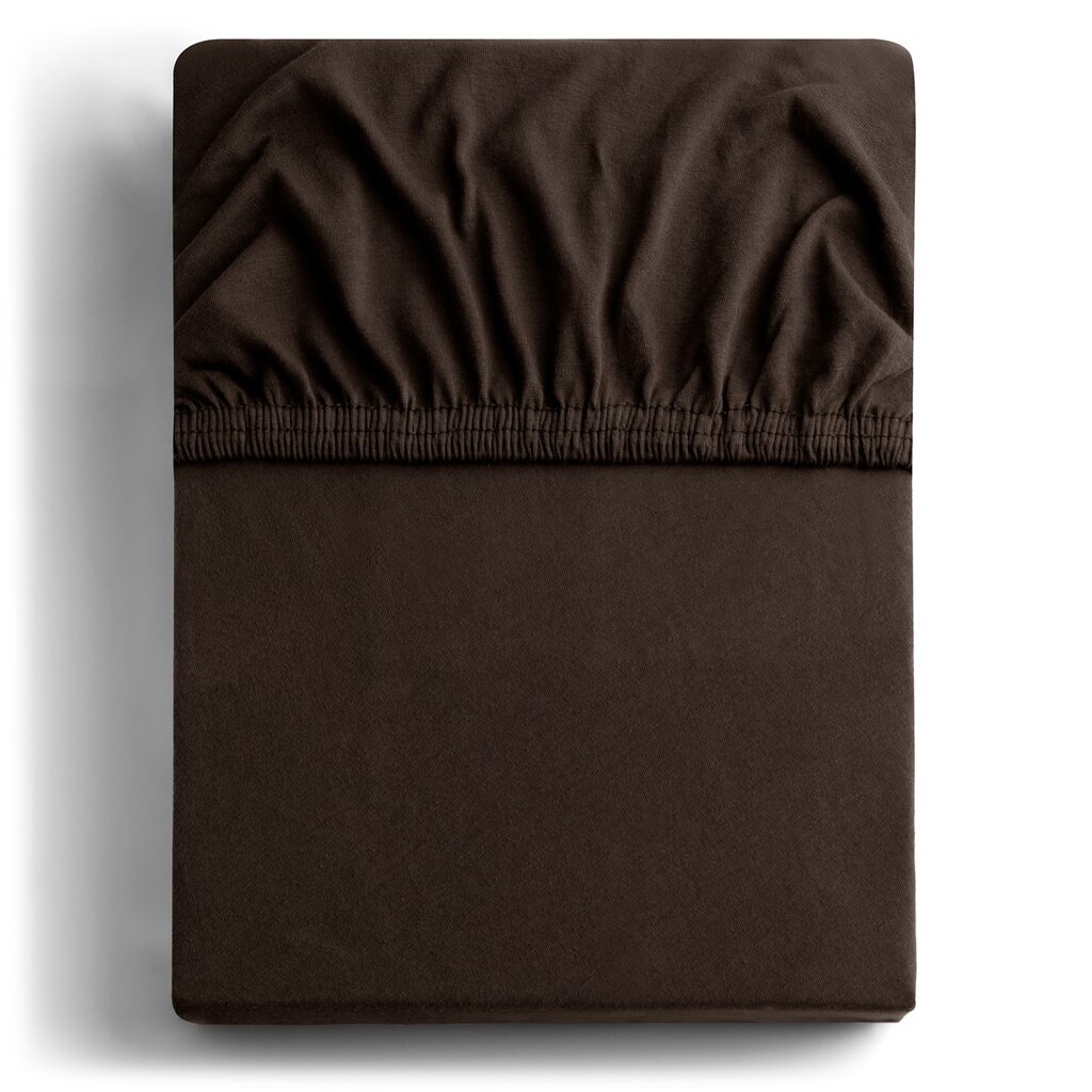 DecoKing jersey Amber Chocolate palags ar gumiju, 200x200 cm цена и информация | Palagi | 220.lv